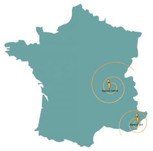 Carte de France de nos zones de collecte des pneus usagés